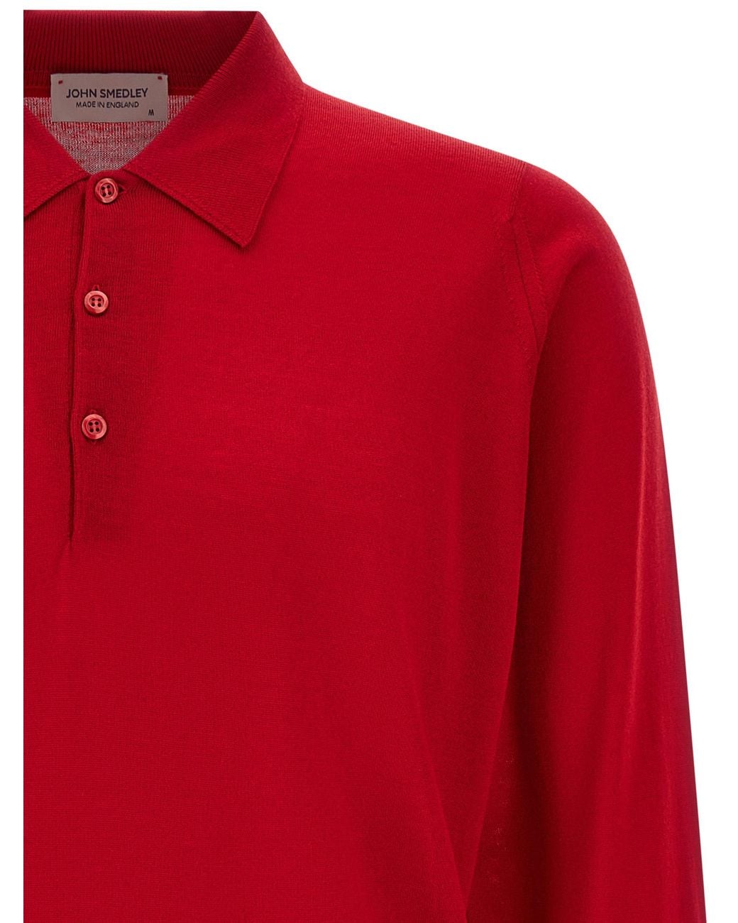 John Smedley Red 'Dorset' Polo Shirt for men