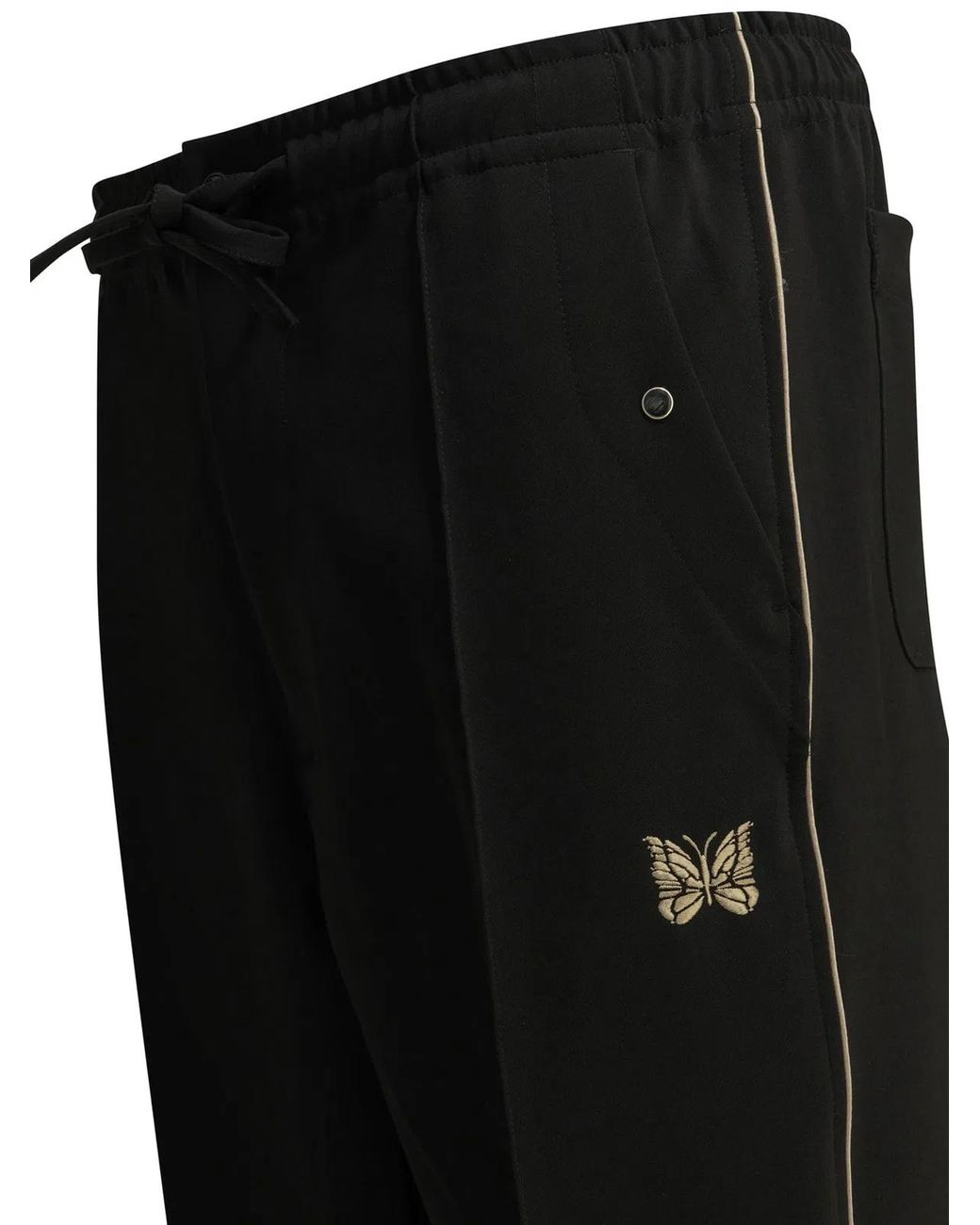 Needles Black Piping Cowboy Polyester Polyurethane Casual Pants for men