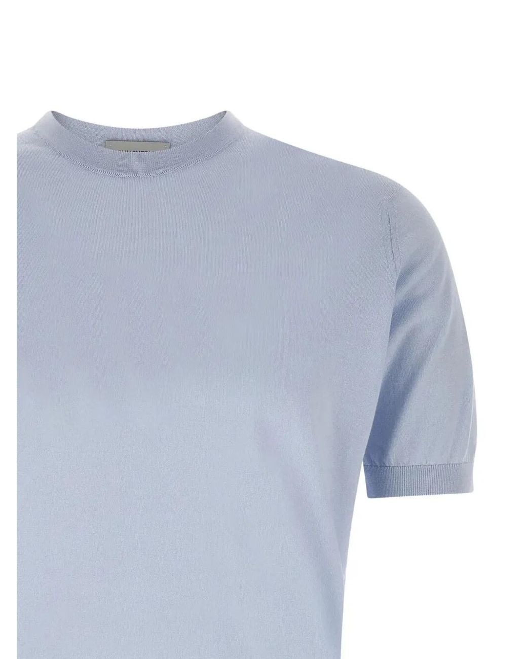 John Smedley Blue "Kempton" Crewneck Short Sleeves T-Shirt for men