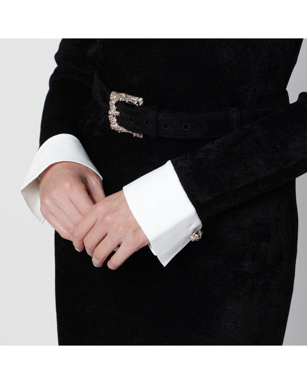 Self-Portrait Black Midi Chenille Knit Dress With Feather Trim