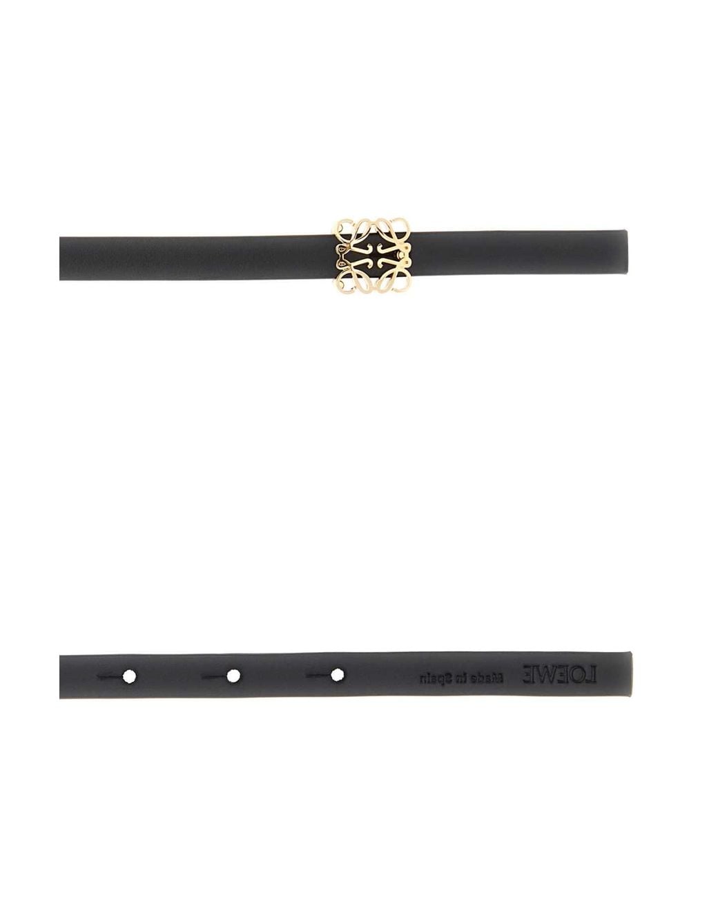 Loewe Black Leather Bombee Belt