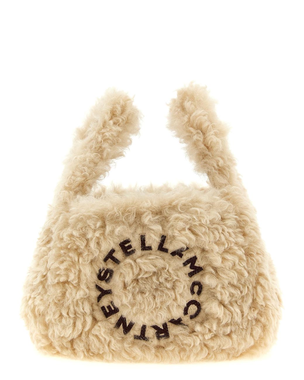 Stella McCartney Natural Shearling Logo Shoulder Bag