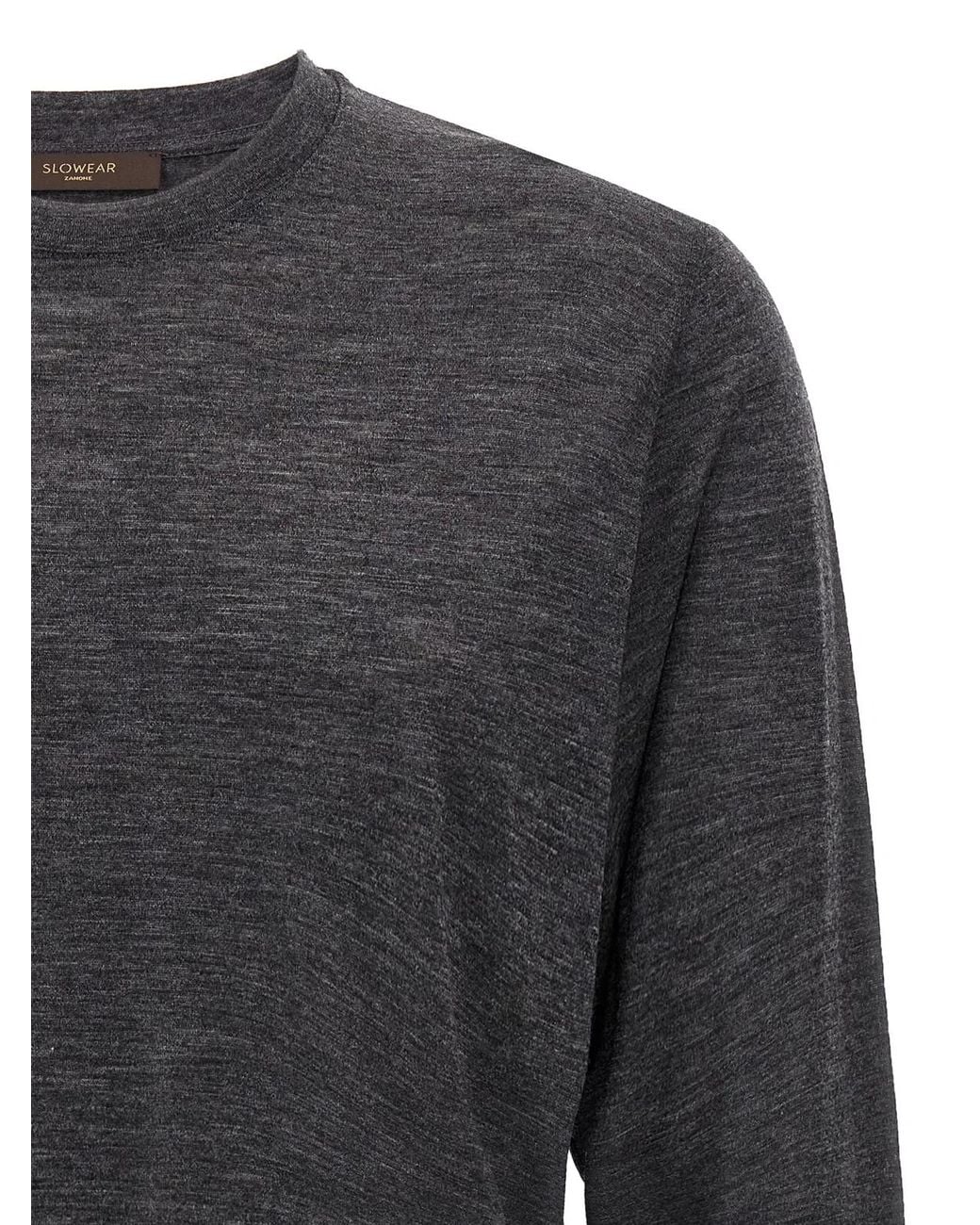 Zanone Gray Light Wool T-Shirt for men