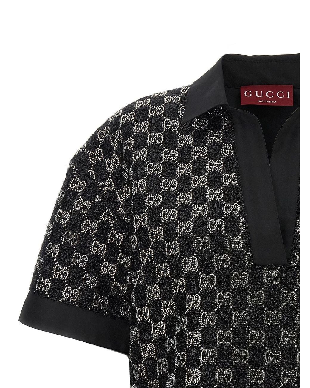 Gucci Black 'Gg' Crystal Top