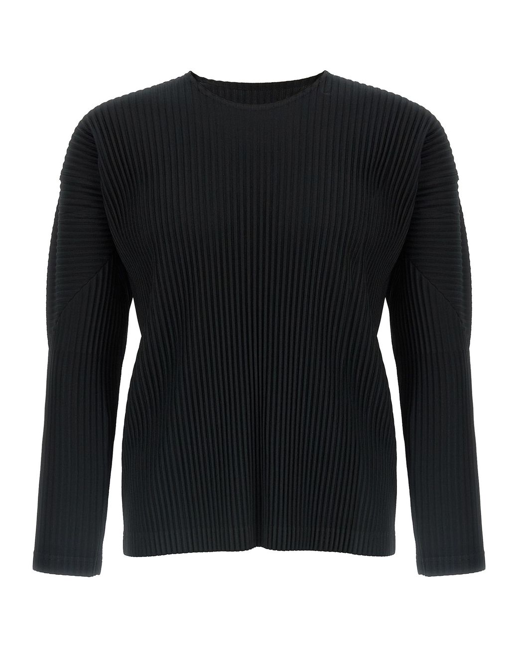 Homme Plissé Issey Miyake Black Crew Neck T-Shirt for men