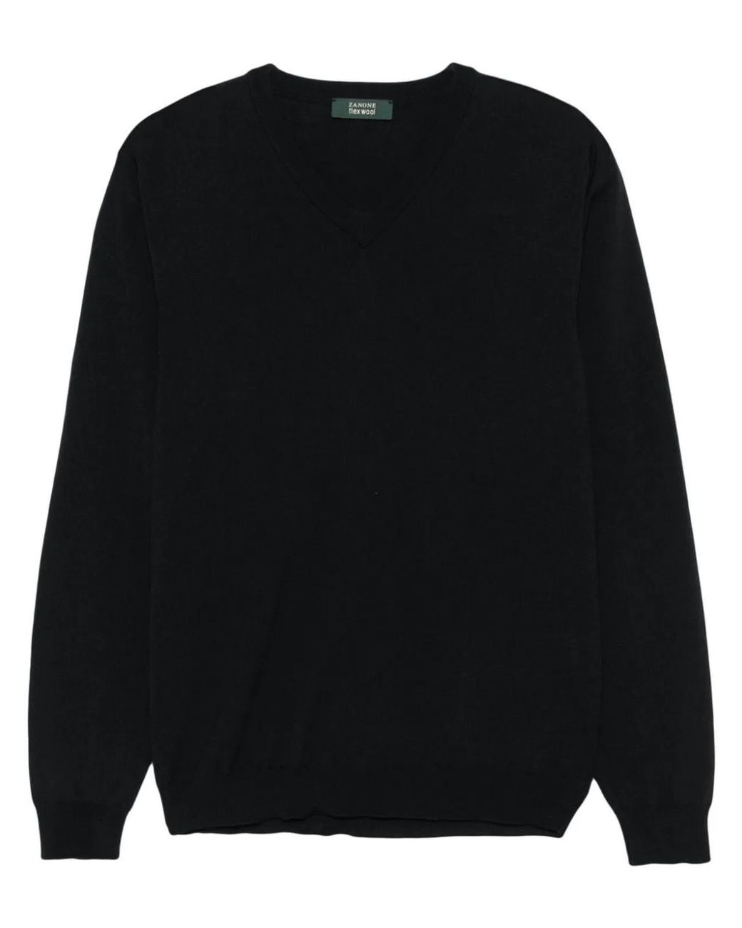 Zanone Black V-Neck Slim Fit for men