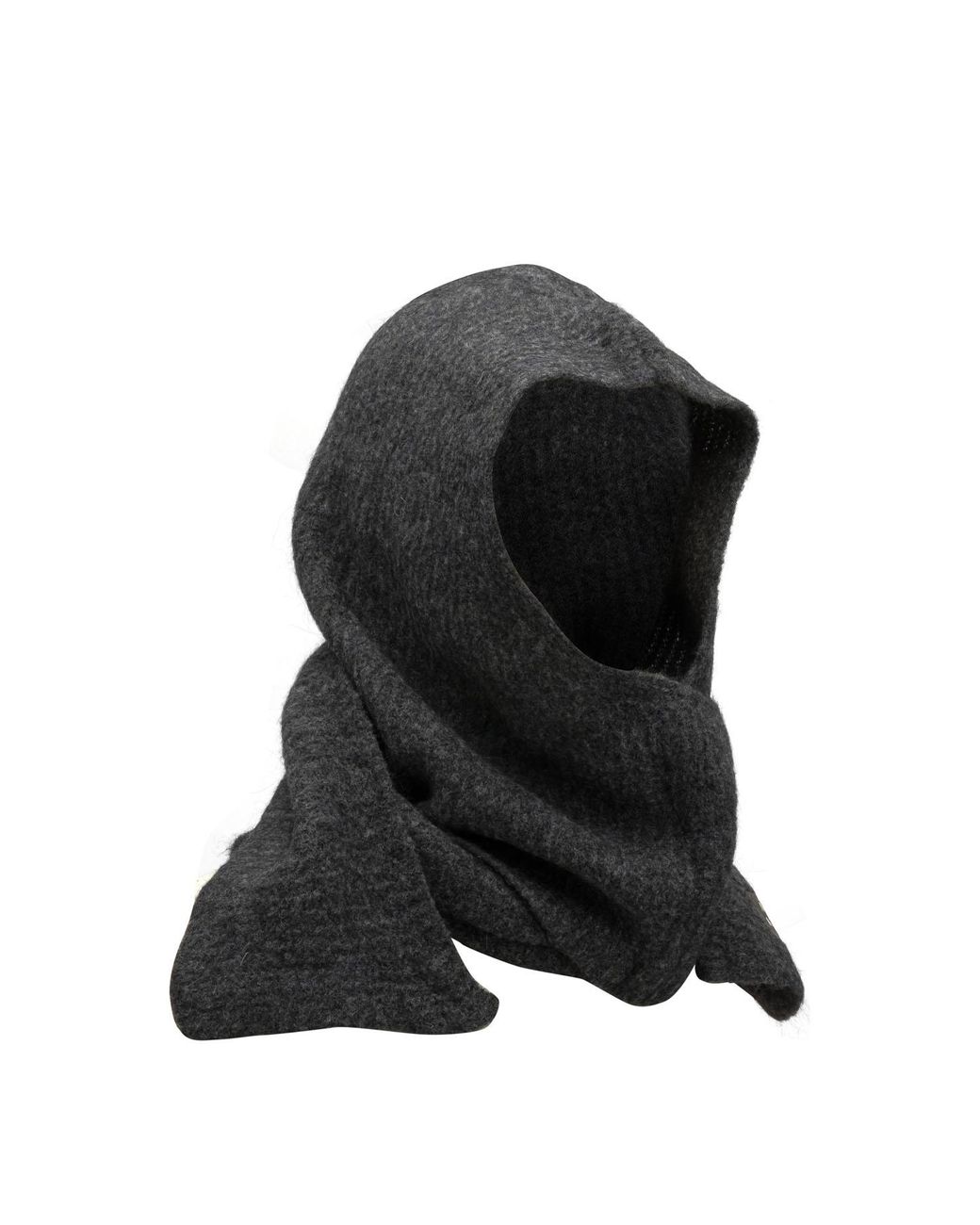Maison Kitsuné Black Maison Kitsuné Hooded Scarf With Logo