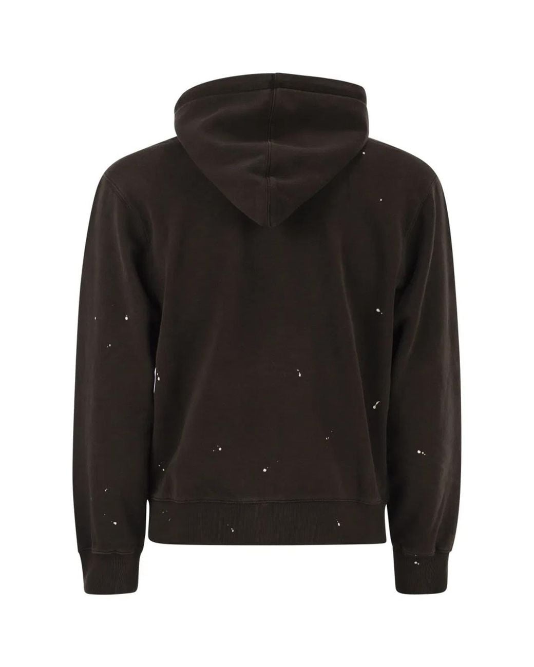 Carhartt Black Zip-Up Hooded Sweatshirt With Paint Effect Print