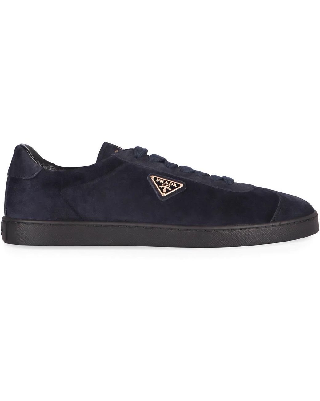 Prada Black Dark Suede Sneakers