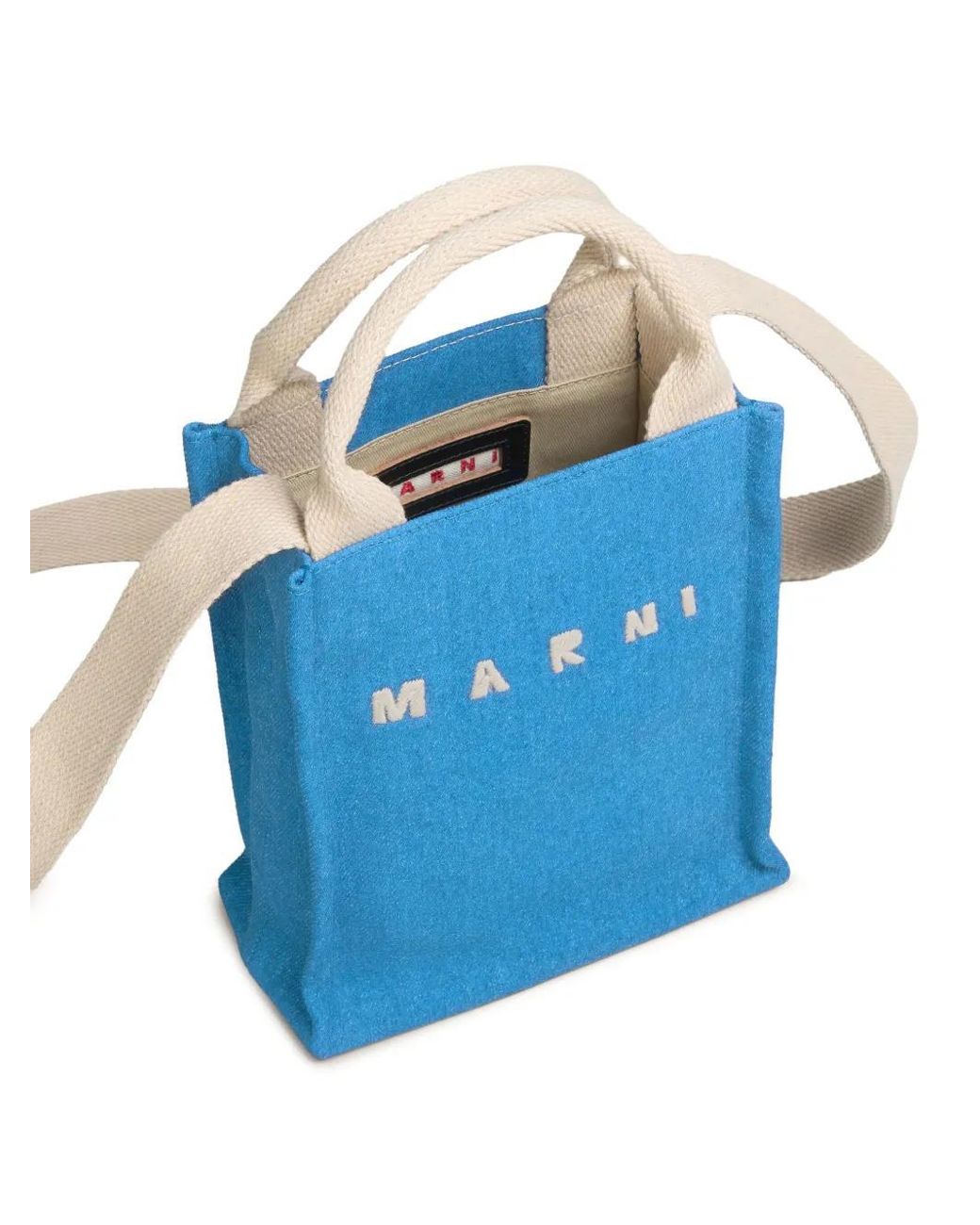Marni Blue Small Denim Tote Bag