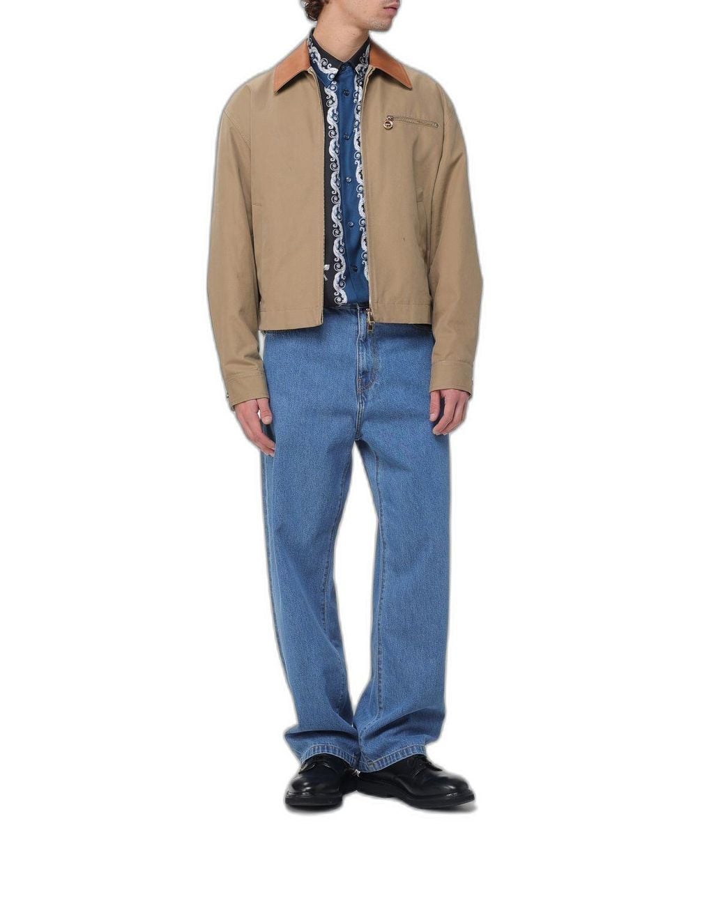 Versace Blue Cotton Jacket for men