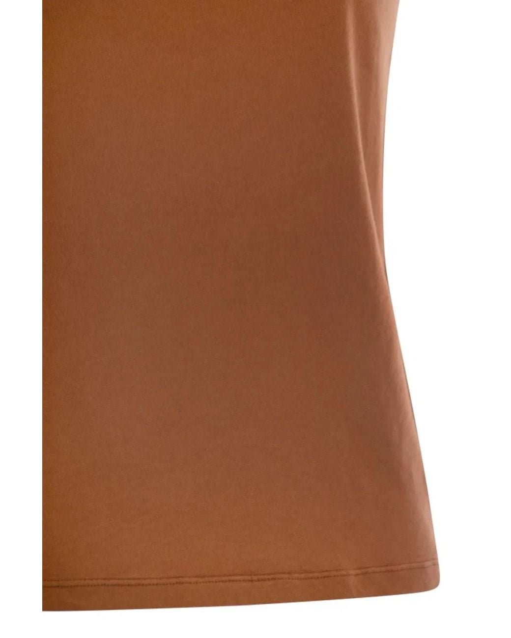 Majestic Brown Crew-Neck Short-Sleeved Cotton T-Shirt
