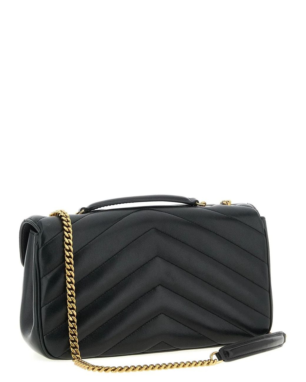 Saint Laurent Black 'Loulou' Medium Shoulder Bag