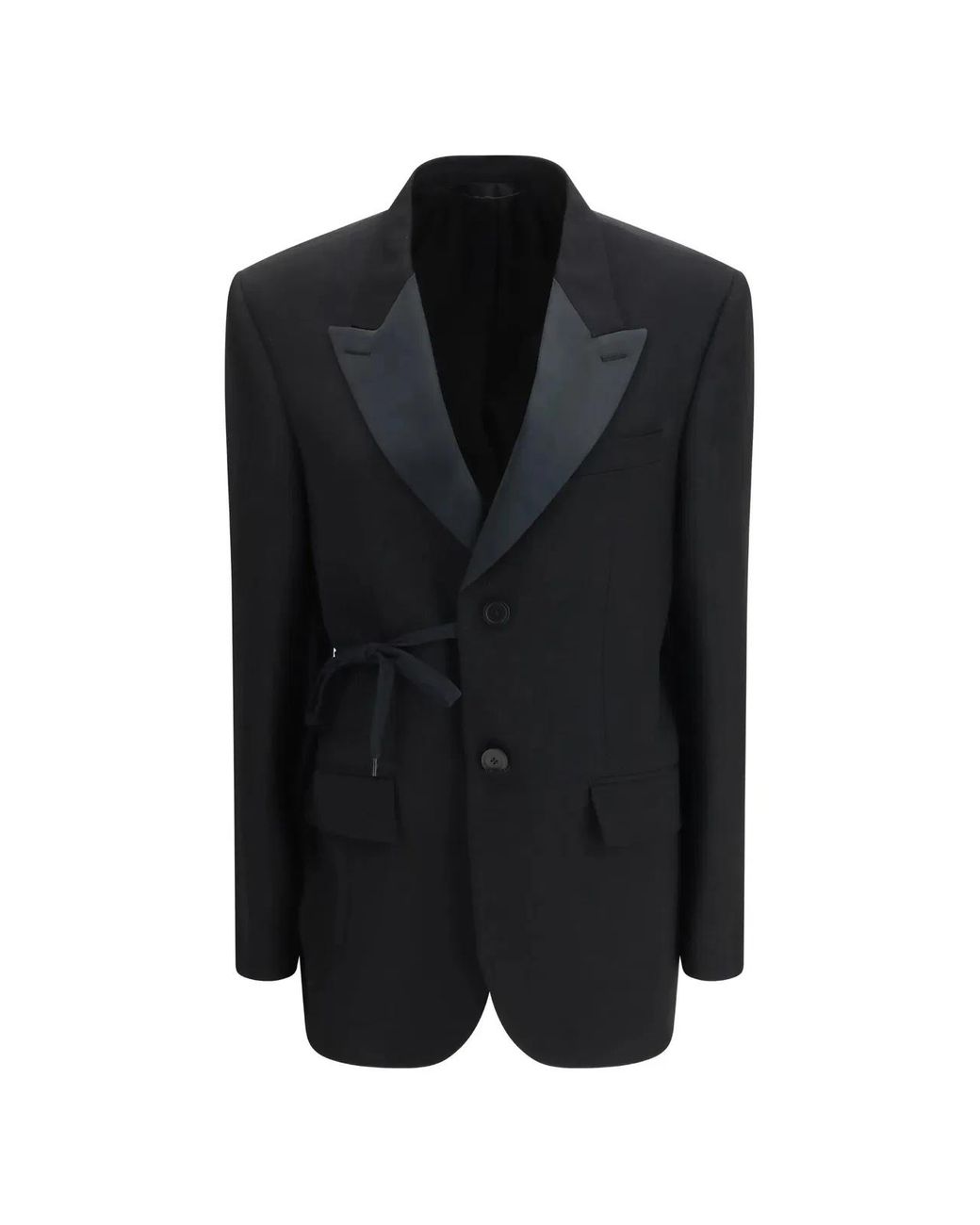 Balenciaga Black Wool Suit Tuxedo Jacket