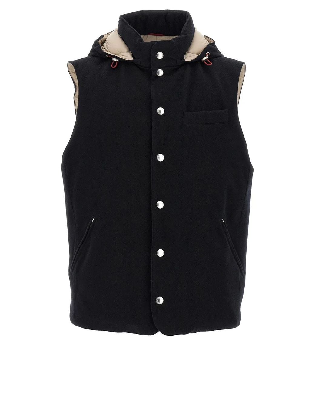 Brunello Cucinelli Blue Wool Sleeveless Jacket Clothing for men