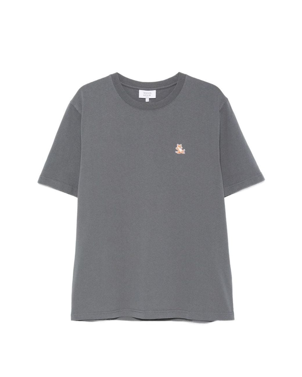 Maison Kitsuné Gray Maison Kitsuné Chillax Fox Cotton T-Shirt for men