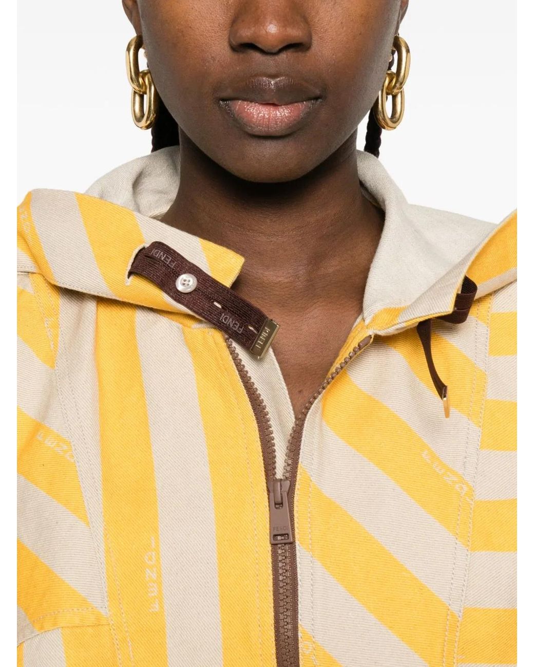 Fendi Metallic Striped Blouson Jacket
