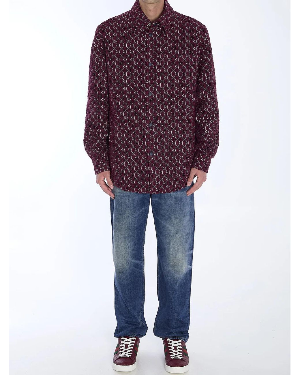 Gucci Red Gg Bouclé Overshirt for men