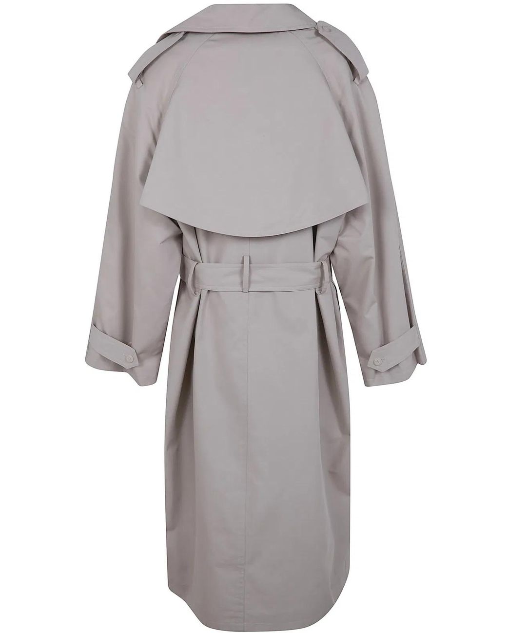 Frankie Shop Gray "Riva" Cotton Trench Coat