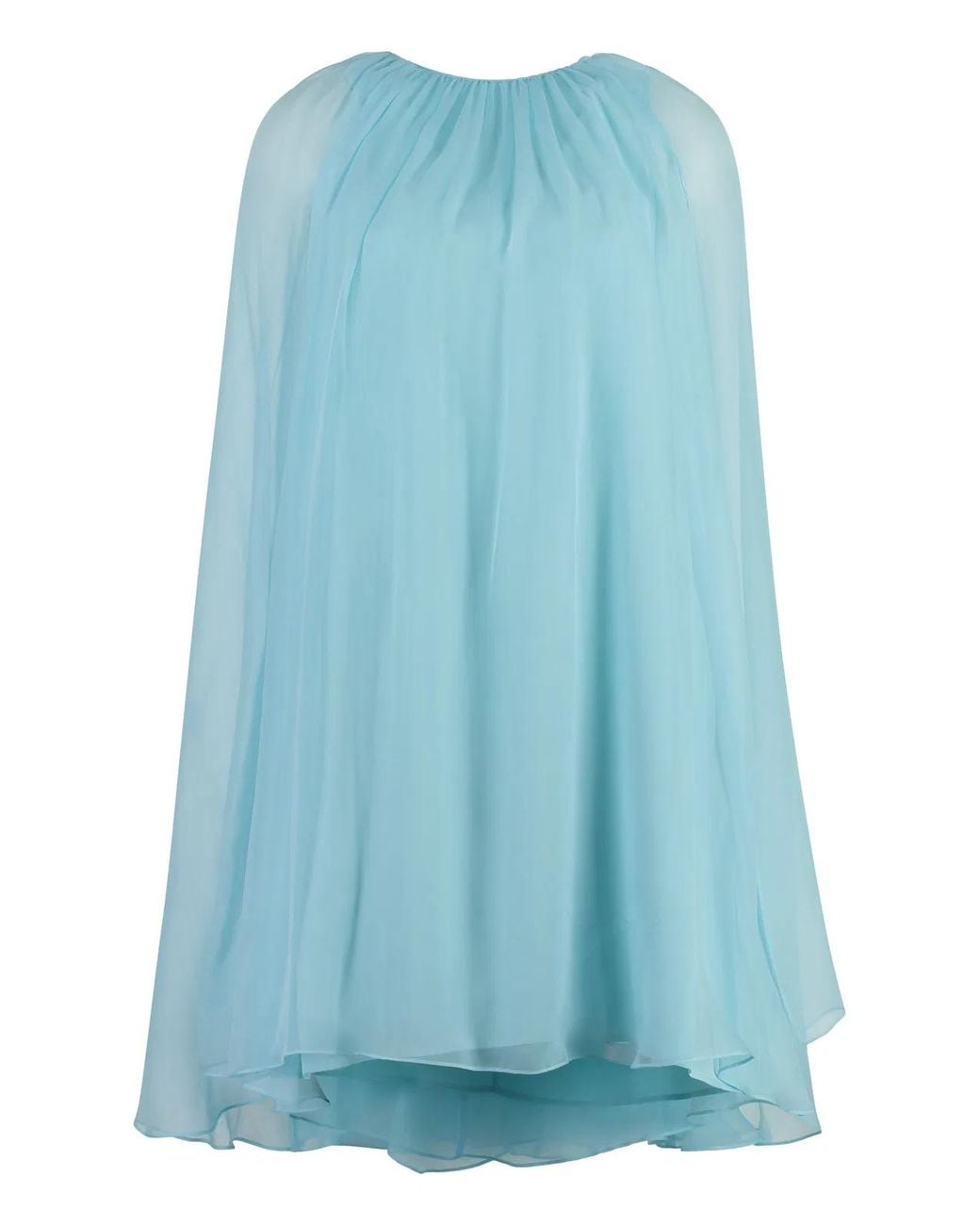 Max Mara Blue Footing Flared Dress
