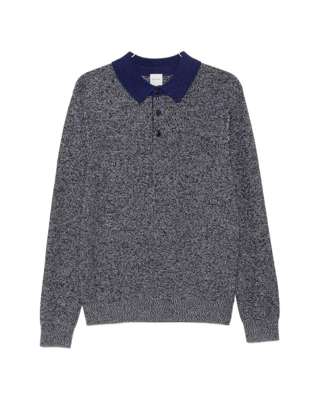 Paul Smith Blue Wool Polo Shirt for men