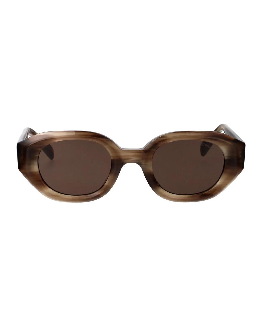 Emporio Armani Brown Shiny Striped Acetate Sunglasses for men