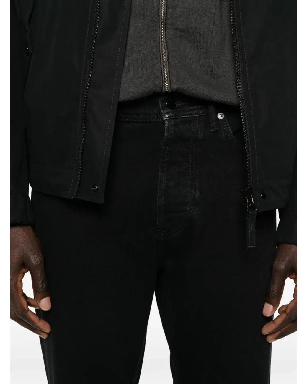 Stone Island Black Cotton Elastane Trousers for men