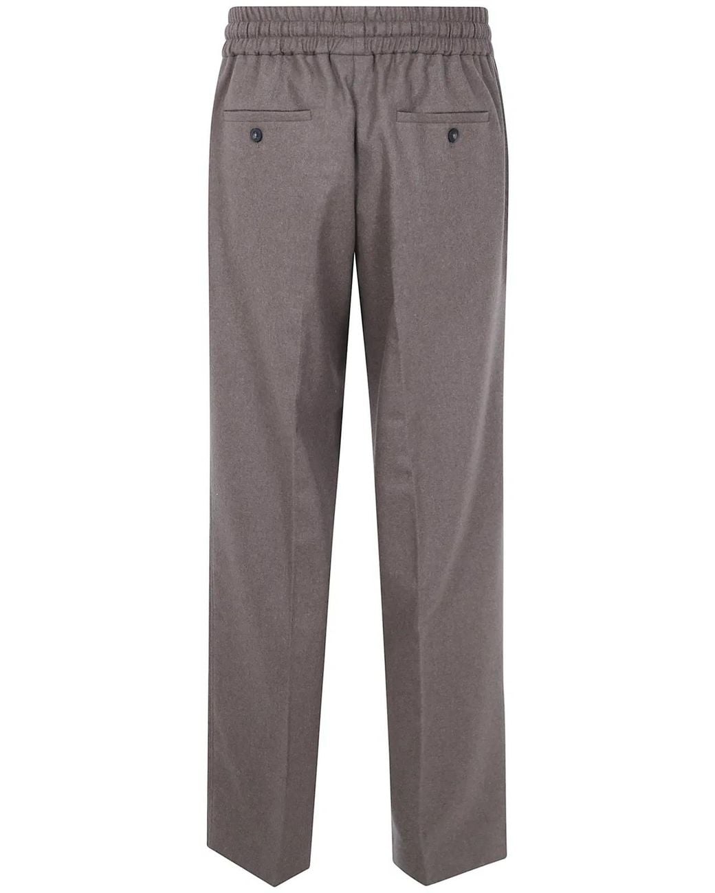 Drole de Monsieur Gray Elastic Waist Flannel Pants for men