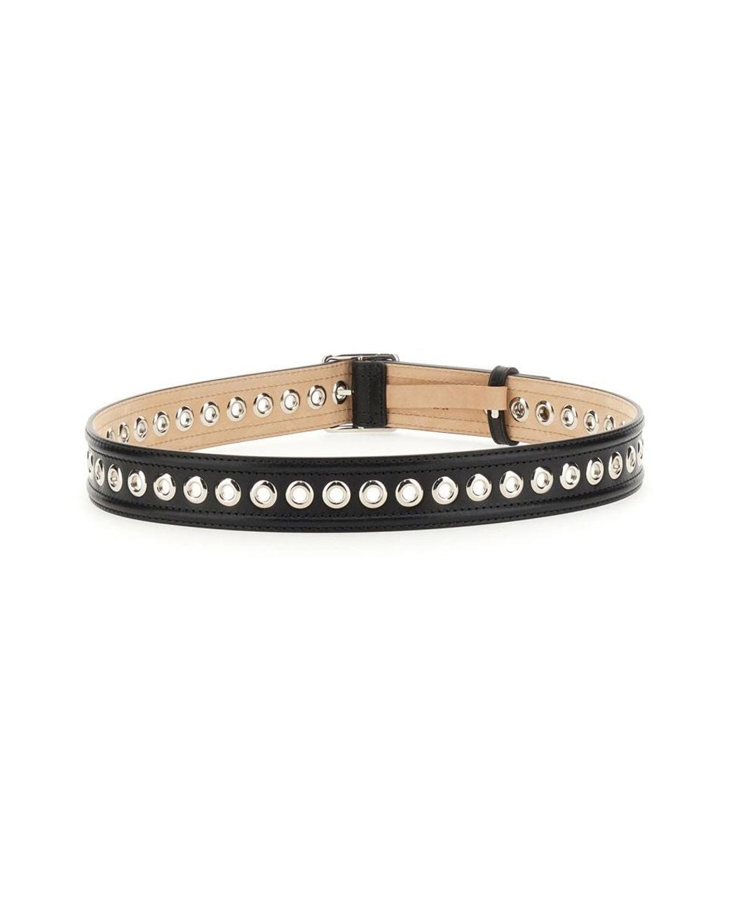 Alexander McQueen Black Eyelet Belt