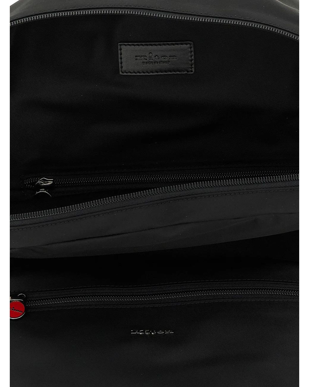 Kiton Black Logo Backpack for men