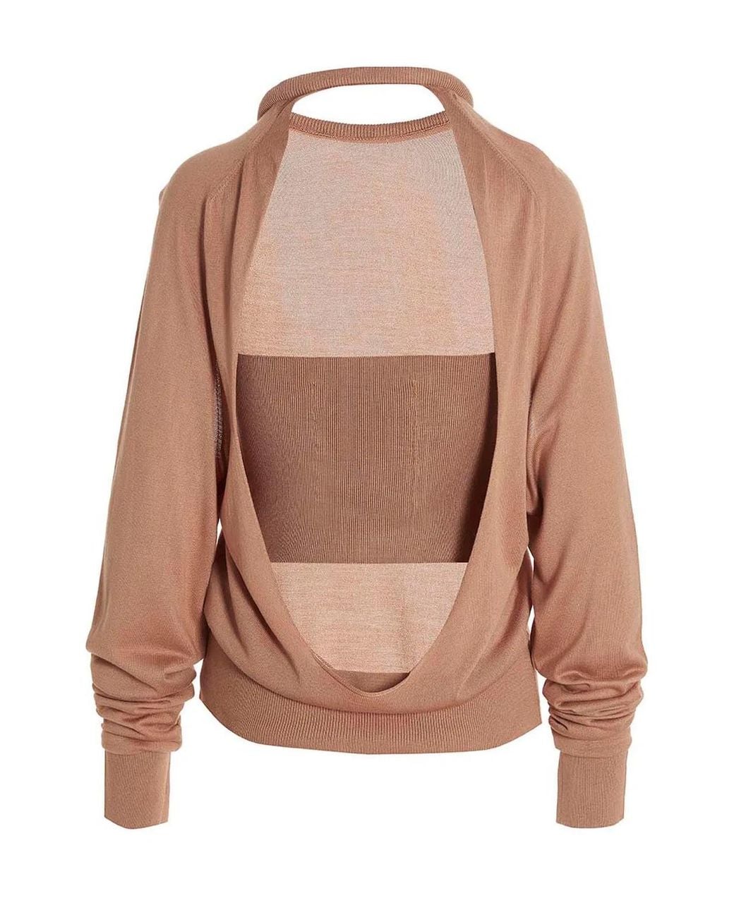 Ramael Brown Cut Out Insert Top Sweater
