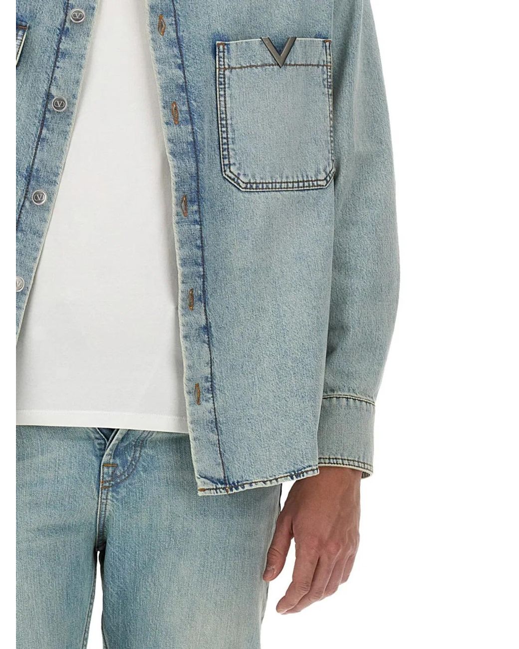 Valentino Blue Denim Shirt for men