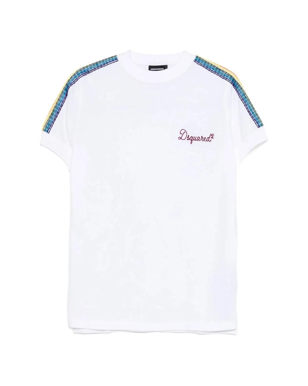 DSquared² White Striped T-Shirt for men