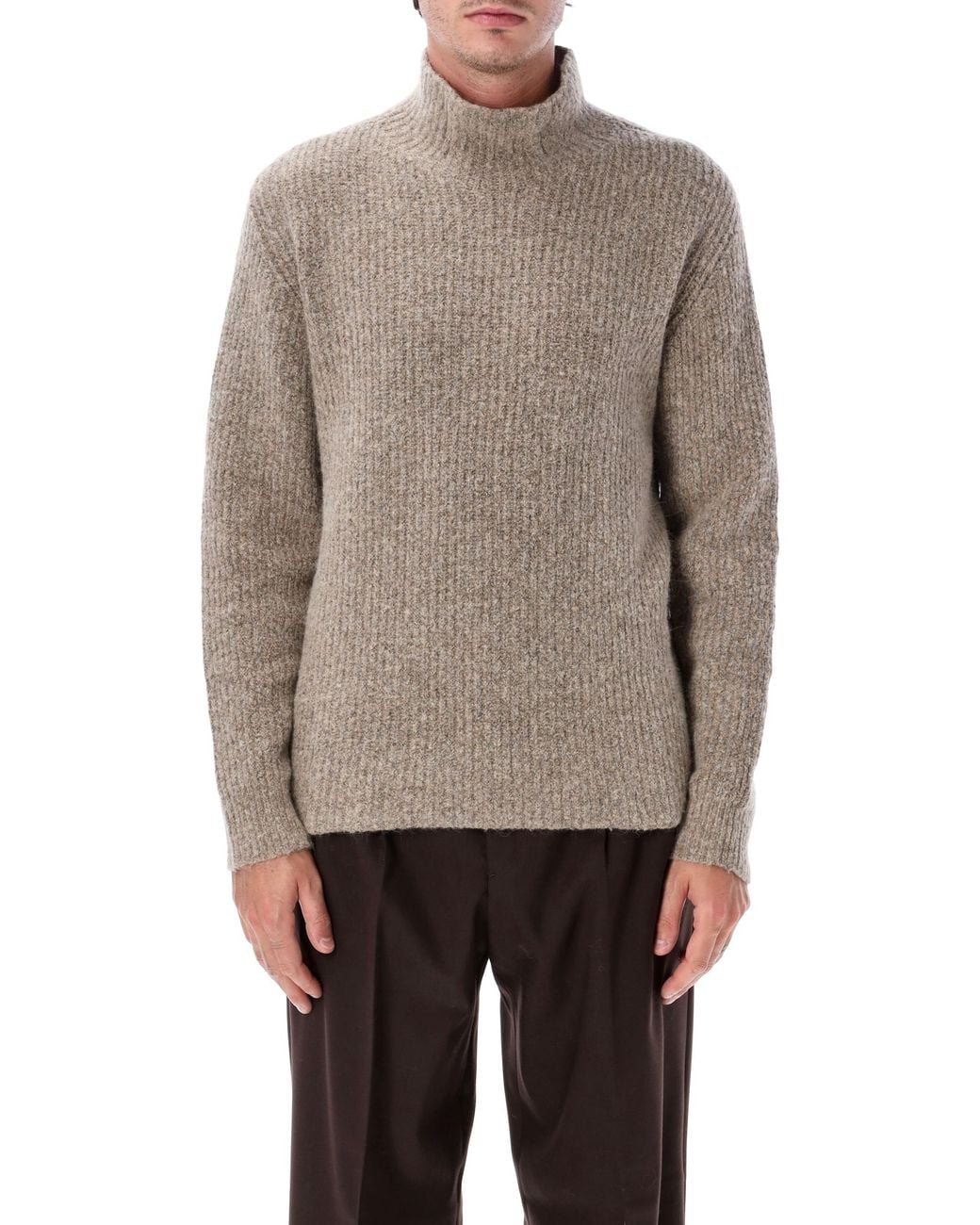 Roberto Collina Gray Wool Blend Turtleneck for men