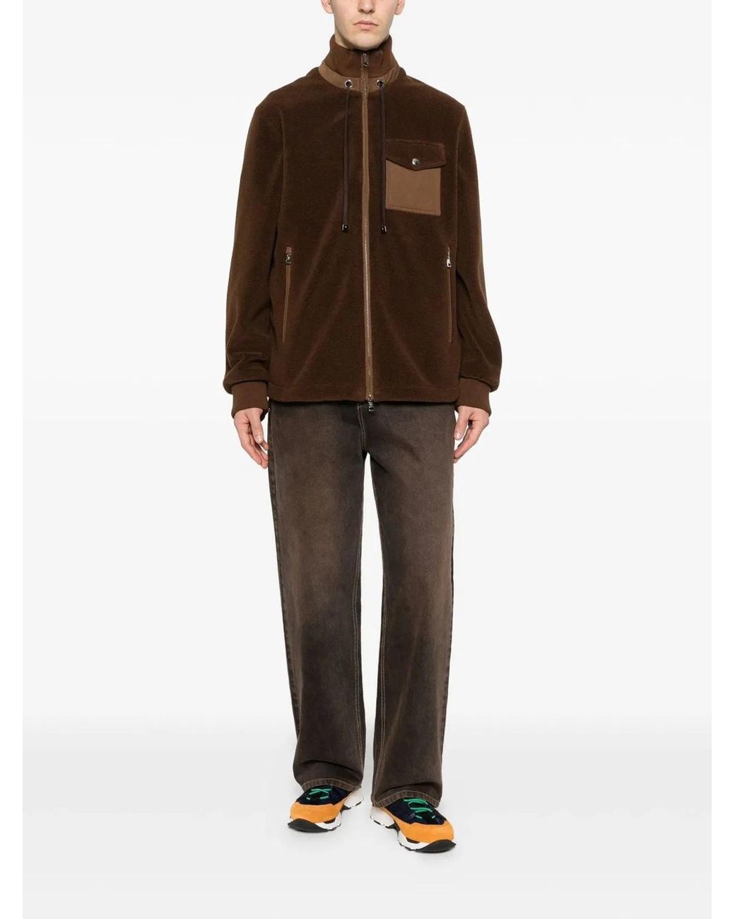 Moncler Brown Zip Up Cardigan for men