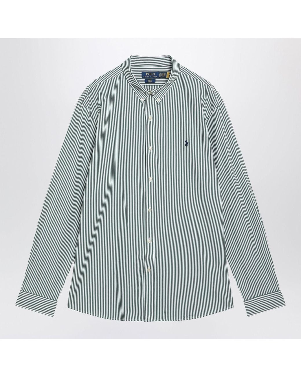 Polo Ralph Lauren Blue Forest Striped Slimfit Stretch Shirt for men