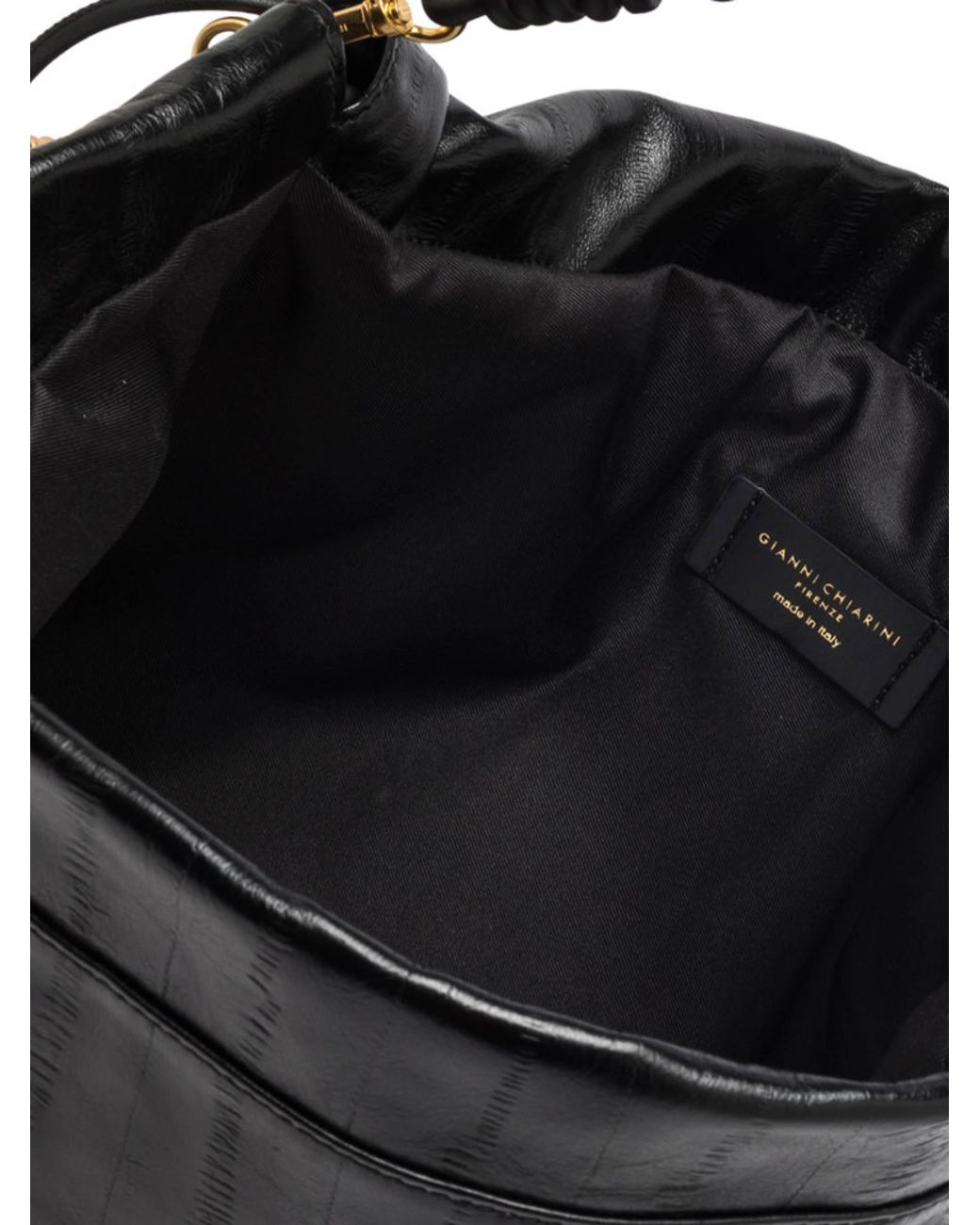 Gianni Chiarini Black Morgana Eel-Effect Leather Shoulder Bag