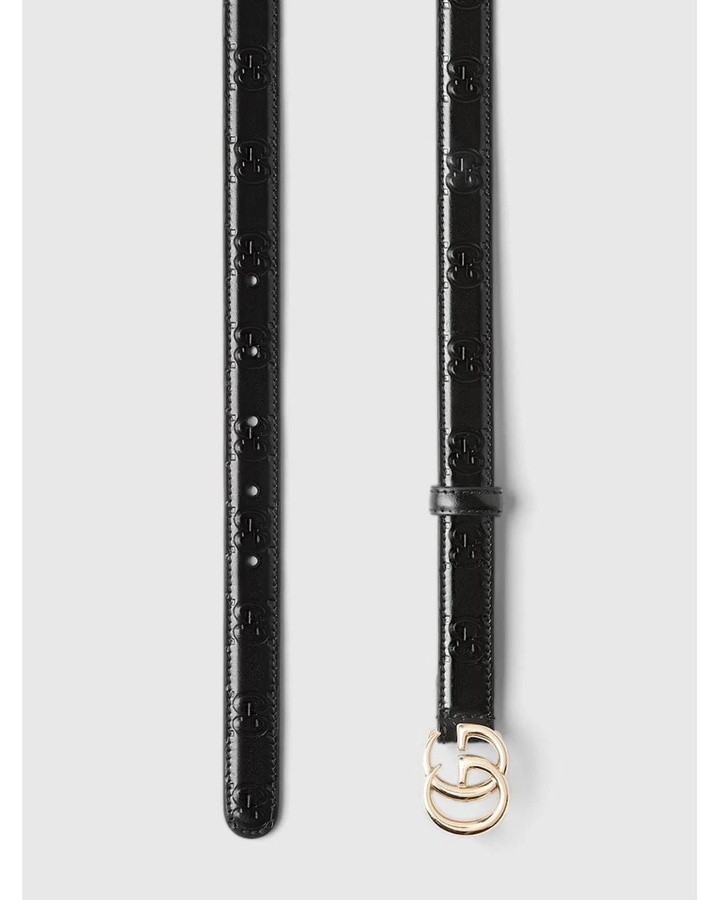 Gucci Black Thin Leather Belt
