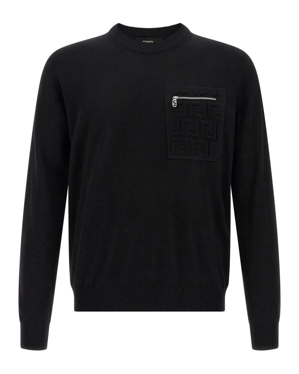 Fendi Black Ff Pocket Sweater for men