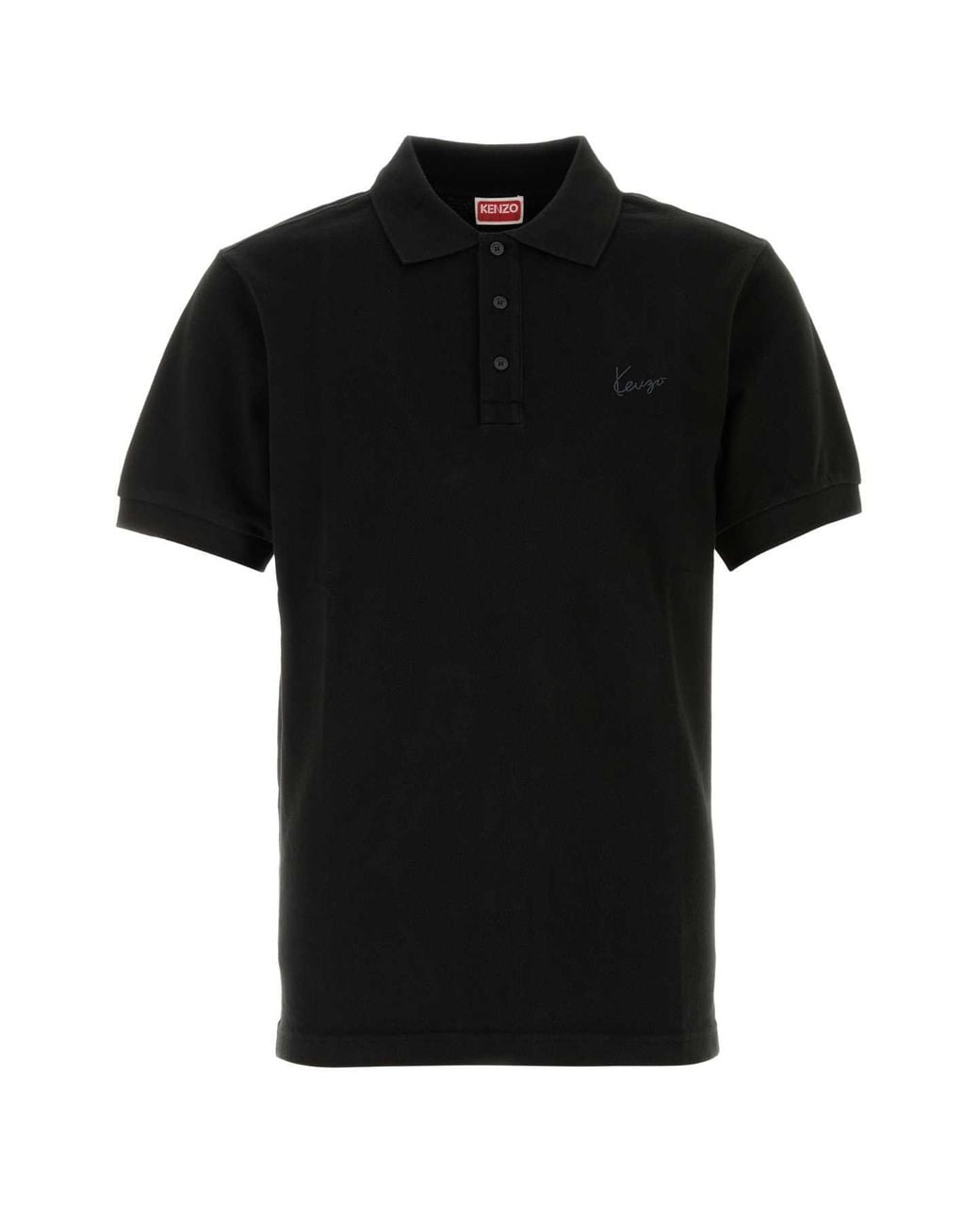 KENZO Black Signature Slim Polo for men