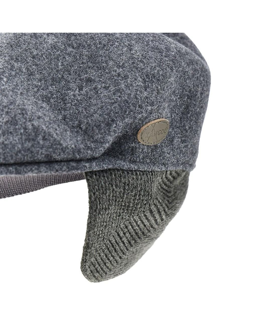 Kangol Gray Wool 504 Earflap Hat for men