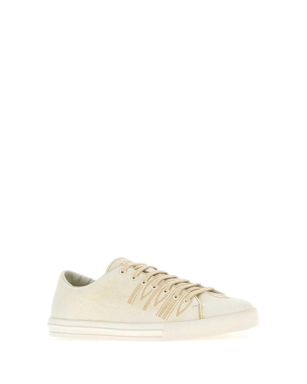 Prada Natural Aged-Effect Leather Sneakers for men