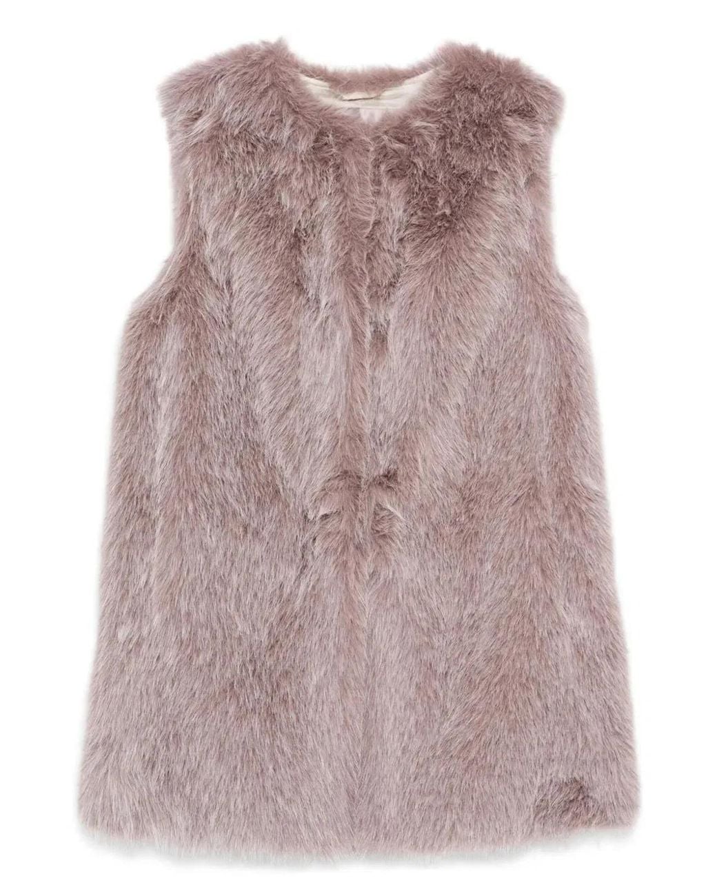 Herno Pink Faux-Fur Sleeveless Vest