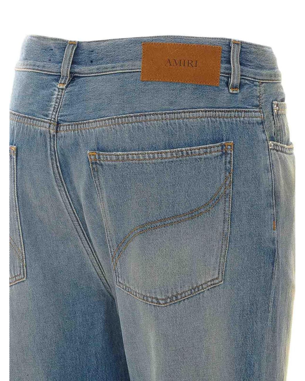 Amiri Blue Desert Sky Slash Bootcut Jeans for men