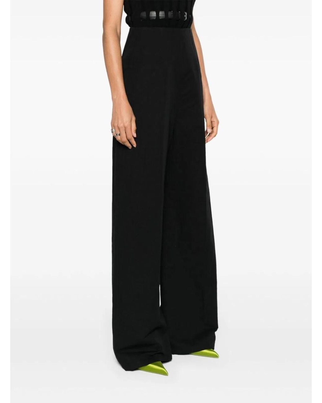 Max Mara Black Linen And Cotton Blend Trousers