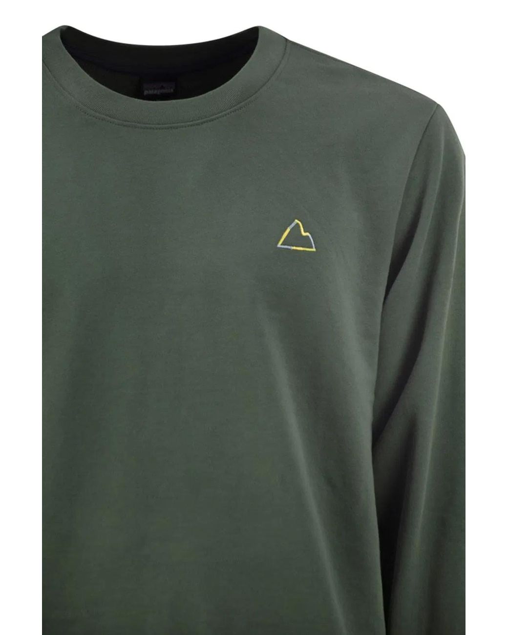 Patagonia Green Organic Cotton Mountain Logo Crewneck Sweatshirt for men