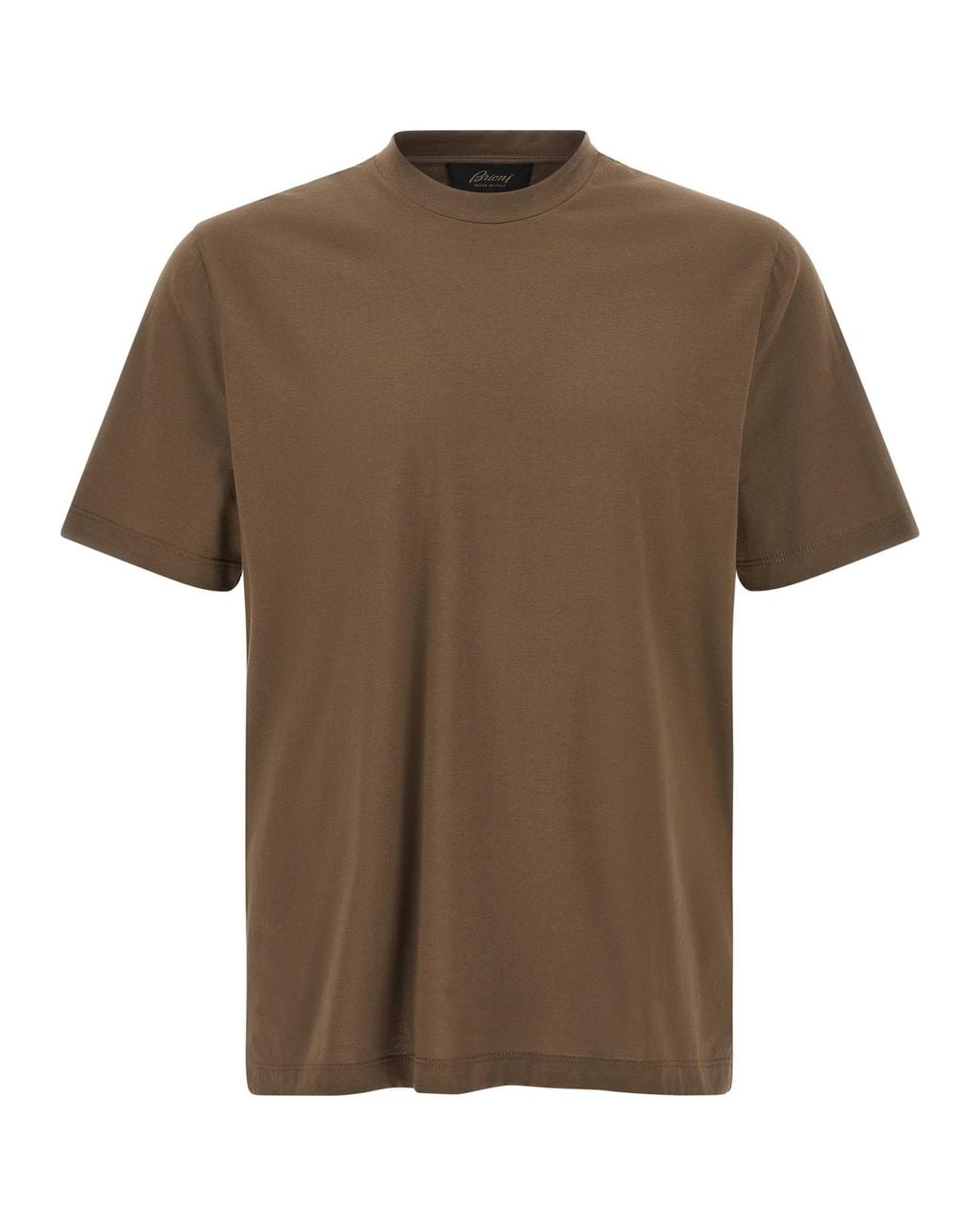 Brioni Brown Cotton T-Shirt for men