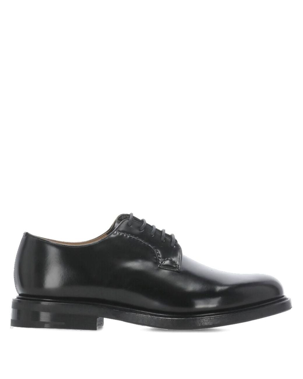 Church's Black Churchs Calf Leather Flat Shoes for men