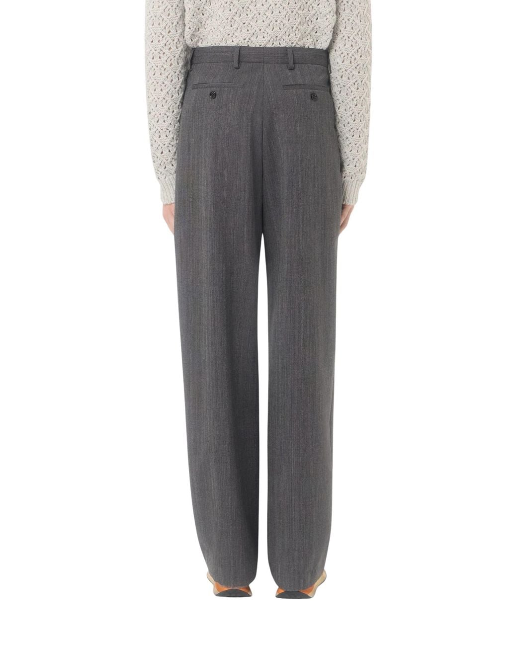 Valentino Gray Pinstripe Wool Trousers With Pleats for men