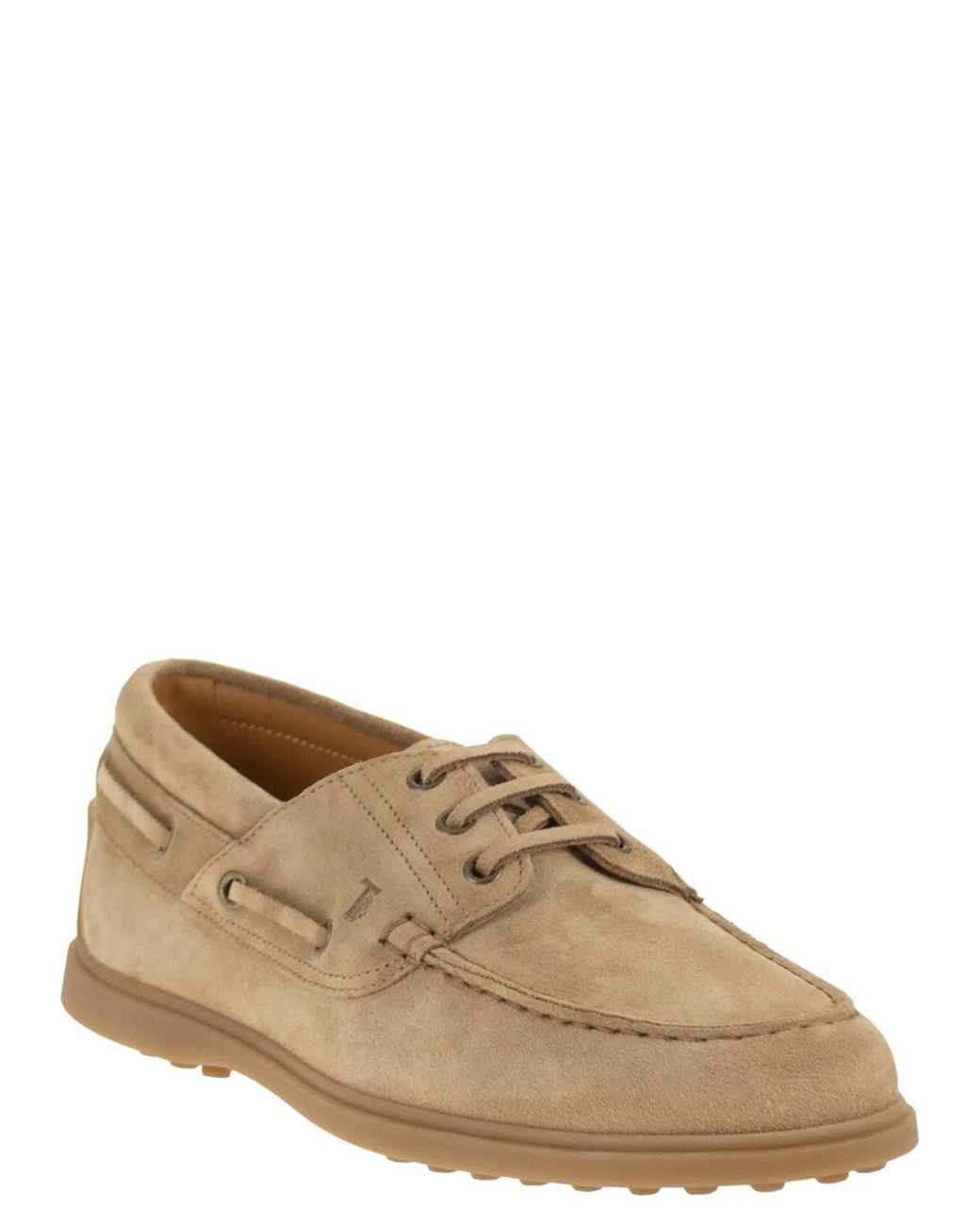 Tod's Brown Suede Boat Shoe for men